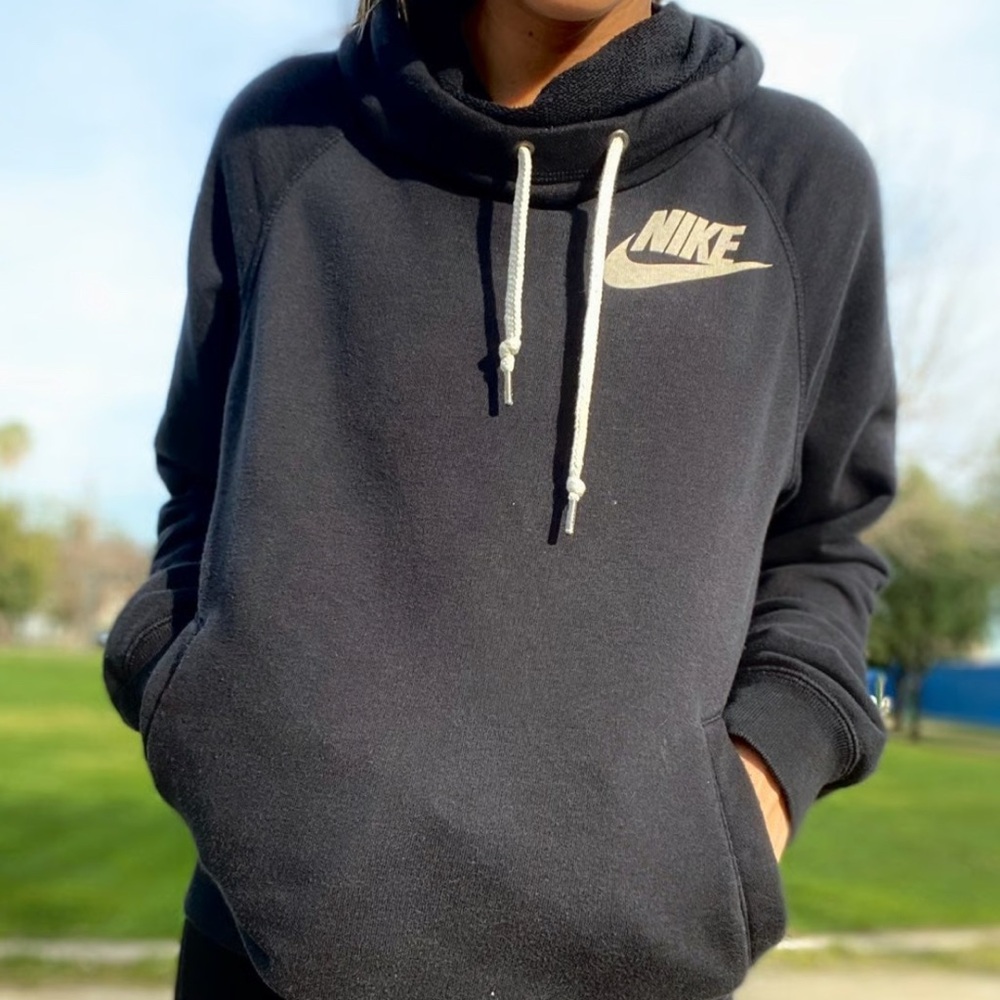 Nike Black/Charcoal Hoodie with Cream Logo